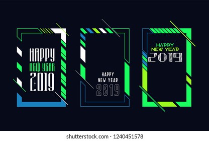 Modern trend in the graph. vector illustration. New Year 2019. Colorful dynamic hipster graphics