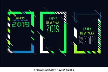 Modern trend in the graph. vector illustration. New Year 2019. Colorful dynamic hipster graphics