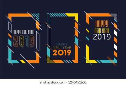 Modern trend in the graph. vector illustration. New Year 2019. Colorful dynamic hipster graphics