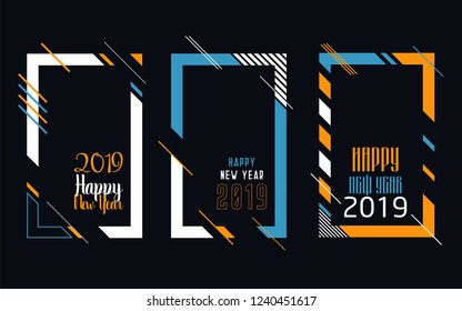 Modern trend in the graph. vector illustration. New Year 2019. Colorful dynamic hipster graphics