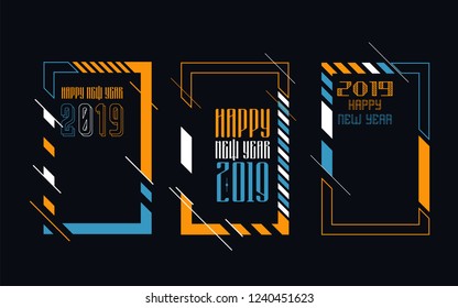 Modern trend in the graph. vector illustration. New Year 2019. Colorful dynamic hipster graphics