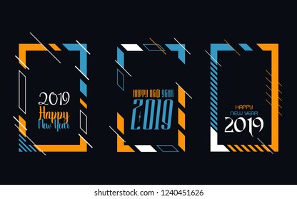 Modern trend in the graph. vector illustration. New Year 2019. Colorful dynamic hipster graphics