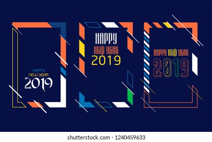 Modern trend in the graph. vector illustration. New Year 2019. Colorful dynamic hipster graphics