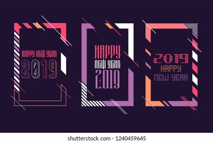 Modern trend in the graph. vector illustration. New Year 2019. Colorful dynamic hipster graphics