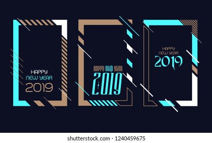 Modern trend in the graph. vector illustration. New Year 2019. Colorful dynamic hipster graphics