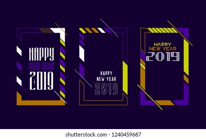 Modern trend in the graph. vector illustration. New Year 2019. Colorful dynamic hipster graphics