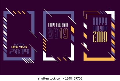 Modern trend in the graph. vector illustration. New Year 2019. Colorful dynamic hipster graphics