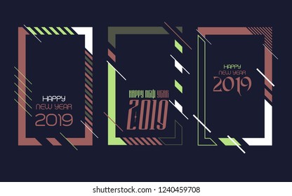 Modern trend in the graph. vector illustration. New Year 2019. Colorful dynamic hipster graphics