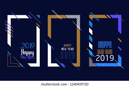 Modern trend in the graph. vector illustration. New Year 2019. Colorful dynamic hipster graphics