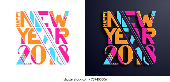 Modern trend in the graph. vector illustration. with Christmas and a New Year 2018. Colorful dynamic hipster graphics. Frame for the design of booklets, posters, cards