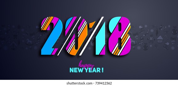 Modern trend in the graph. vector illustration. with Christmas and a New Year 2018. Colorful dynamic hipster graphics. Frame for the design of booklets, posters, cards
