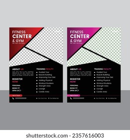 modern trend gym or fitness flyer design template vector file