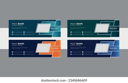 modern trend professional email signature vector file print layout 