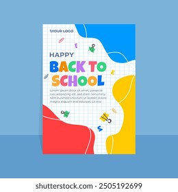 modern trend vector  gradient back to school party poster template