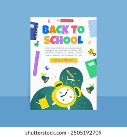 modern trend vector  gradient back to school party poster template