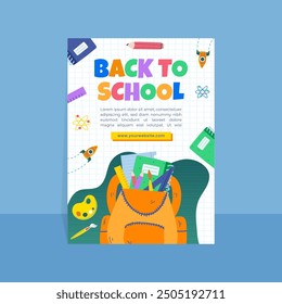 modern trend vector  gradient back to school party poster template