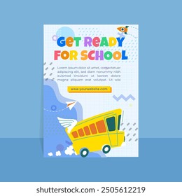 modern trend vector  gradient back to school party poster template 