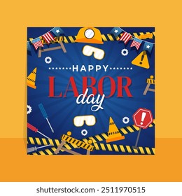 modern trend vertical poster template for american labor day celebration post media 