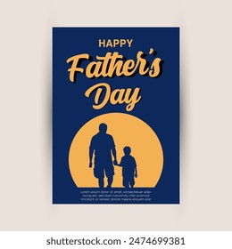 Modern trend World Father's Day  International Days  celebration  Poster Design element vector