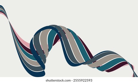 Modern trending abstract background with  ribbon of line. Fold line abstract background. Abstract of flying line. Template for design presentation, flyer, card, web page. Vector illustration EPS10