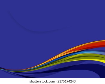 Modern trending abstract black background with curving bright full color ribbon of liquid paint. Template for design presentation, flyer, card, web page. Vector illustration EPS10
