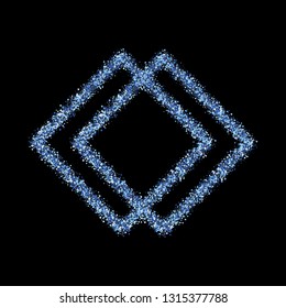
Modern trendy abstract background of blue glitter particles in the shape of a frame