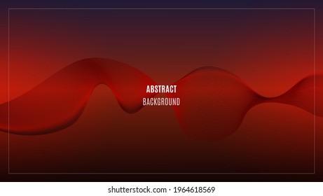 Modern Trendy Abstract Gradient Orange Background With Wavy Lines. Can Be Used For Wallpaper, Presentation, Motion, Banner Or Landing Page.