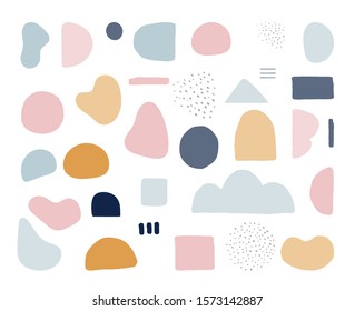 Modern trendy abstract shapes in pastel colors. Scandinavian clean vector design