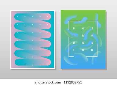 Modern, trendy and abstract template. Gradient background set. Minimal composition. 
