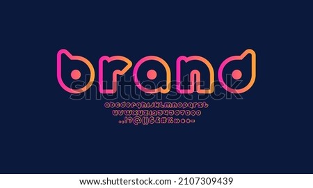 Modern trendy alphabet, bright rounded font, letters from A to Z and numbers from 0 to 9, vector illustration 10EPS [[stock_photo]] © 