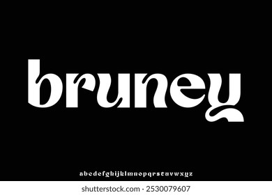 Modern trendy alphabet display font vector notched style illustration