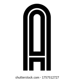 Modern trendy alphabet, Font with cutting line, black uppercase letter A, vector illustration 10EPS