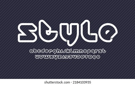 Modern trendy alphabet, style font, letters from A to Z and numbers from 0 to 9, vector illustration 10EPS