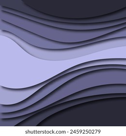 Modern and trendy background. Abstract design with wave shapes in a paper cut style.