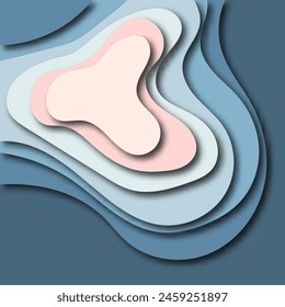 Modern and trendy background. Abstract design with wave shapes in a paper cut style 