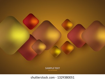 Modern trendy background of colored squares in the form of volumetric convex shapes. Bright colorful, luminous colors. Design of abstract textiles, wallpaper, flyers, business card, web design.