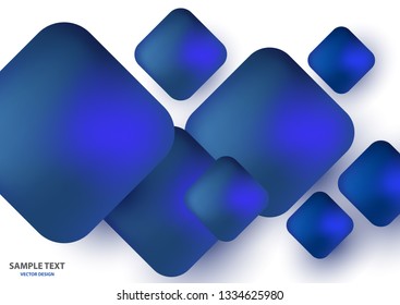 Modern trendy background of colored squares in the form of volumetric convex shapes. Bright colorful, glowing colors on a white background. Design of abstract textiles, wallpaper, flyer, business card