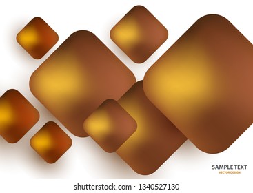 Modern trendy background of colored squares in the form of volumetric convex shapes. Bright colorful, glowing colors on a white background. Design of abstract textiles, wallpaper, flyer, business card
