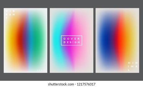 Modern Trendy Background Cover Posters, Banners And Flyers. Set of Covers Design Templates With Vibrant Gradient Background. Colorful Blur Style.