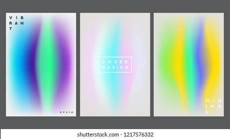 Modern Trendy Background Cover Posters, Banners And Flyers. Set of Covers Design Templates With Vibrant Gradient Background. Colorful Blur Style.