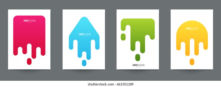 Modern trendy background cover posters, banners, flyers, placards. Set of abstract minimal template design for branding, advertising in retro geometric memphis style. Vector illustration. EPS 10.