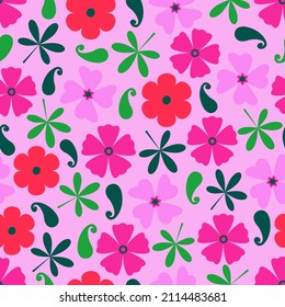 Modern trendy beautiful vector ditsy floral seamless pattern design. Elegant blooming flowers and leaves texture for textile and printing. Repeating textured background for surface pattern. 