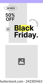 Modern trendy black friday sale banner template design.