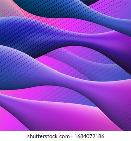 Modern trendy bright abstract design with fluid flowing shapes. Vector background, wallpaper for mobile application, computer. Fashion ads for high tech products. Electronics, futurism, neo geometry.