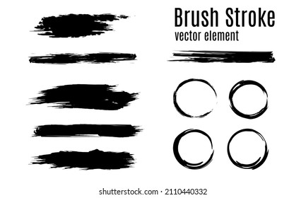 Vector de trazo de pincel moderno y de moda. Juego de vectores de pincel. Grunge vector. Plantilla de trazo de pincel. Plantilla vector abstracta.