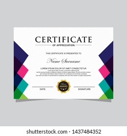 Modern trendy certificate template and background