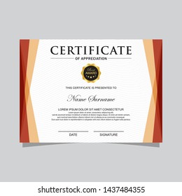 Modern trendy certificate template and background
