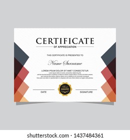 Modern trendy certificate template and background