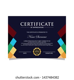 Modern trendy certificate template and background