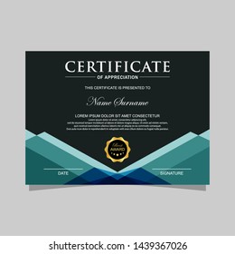 Modern trendy certificate template and background